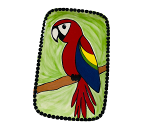 Sandy Scarlet Macaw Plate