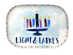 Sandy Hanukkah Light & Latkes Platter