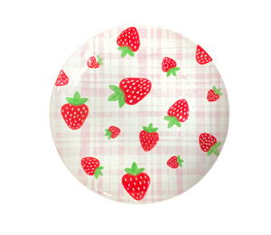 Sandy Strawberry Plaid Plate