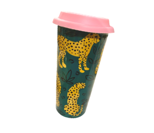Sandy Cheetah Travel Mug
