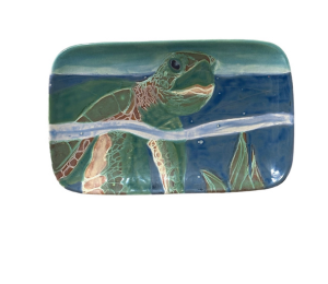 Sandy Swimming Turtle Plate