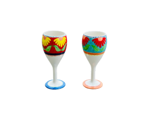 Sandy Floral Wine Glass Set