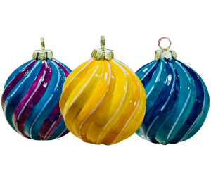 Sandy Jewel Toned Spiral Ornament